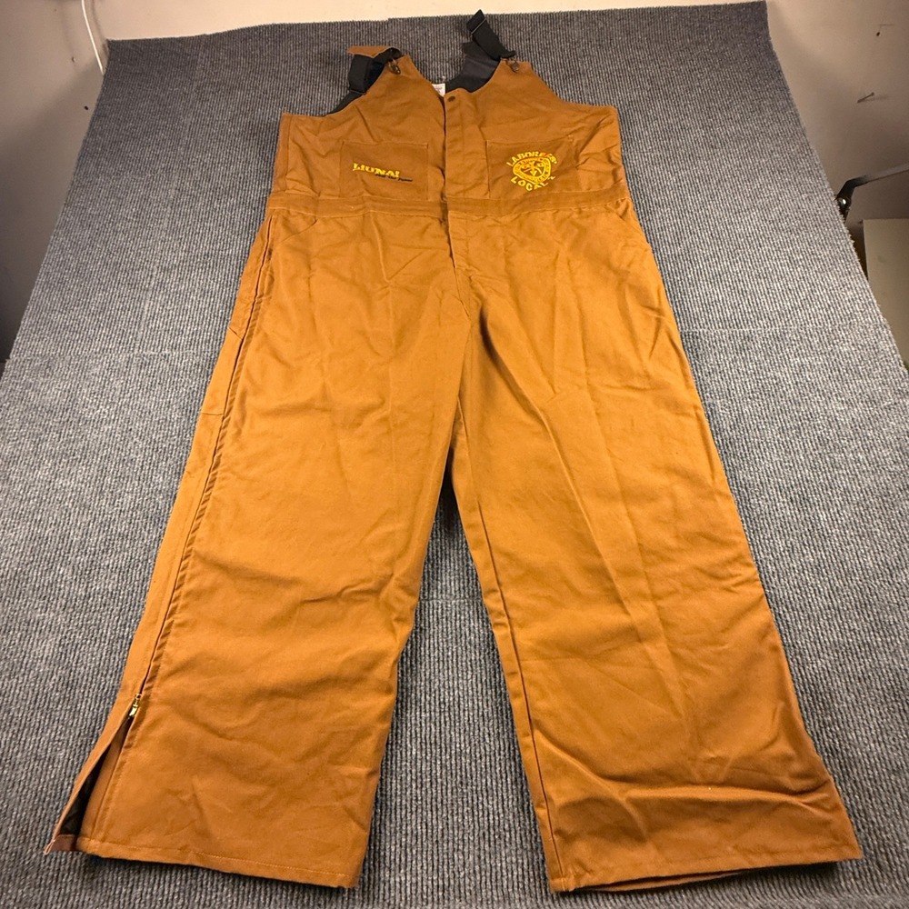 American Mfg Bib Overalls Brown 4XL Tall USA LiUNA Laborers Local 2  NWOT